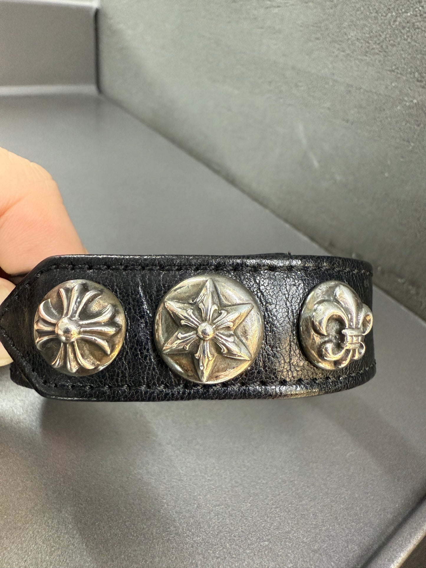 Chrome Hearts Three Elements Leather Bracelet