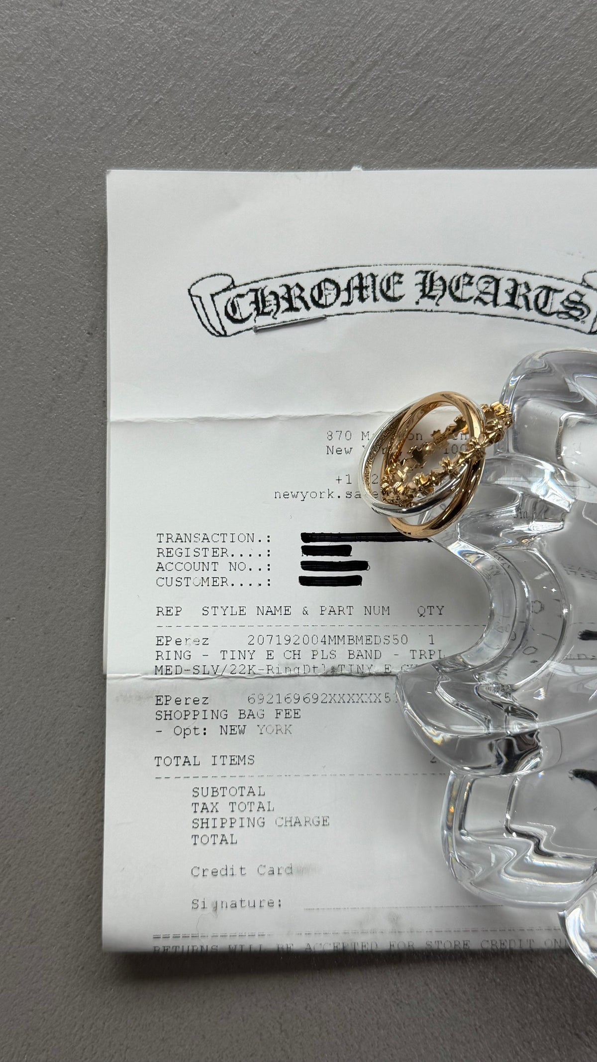 Chrome Hearts Tiny E Plus Band Triple Ring