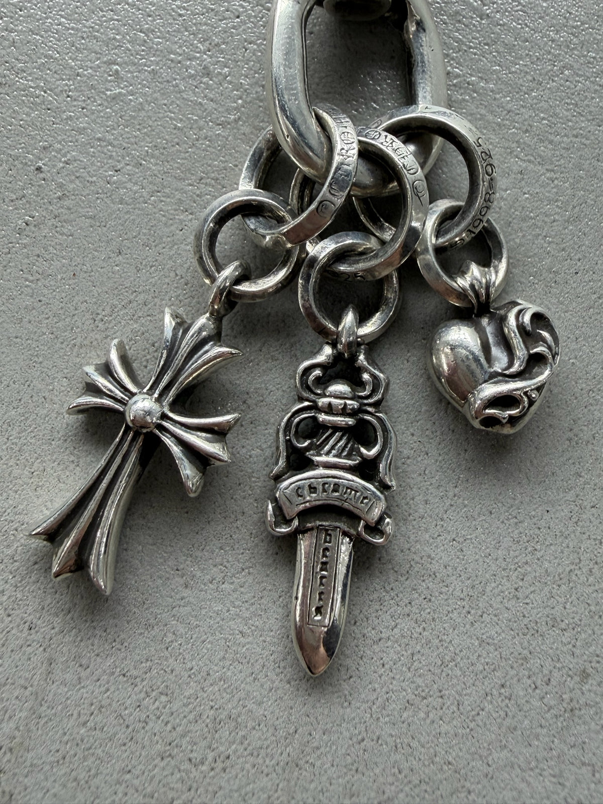 Chrome Hearts Multi-Charm Clasp Keychain